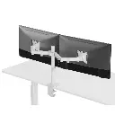 SOPORTE TV/MONITOR - Soporte de escritorio articulado para dos monitores de 17"-32", blanco 