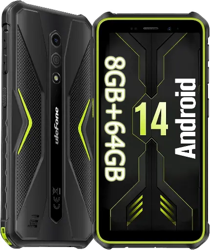 Ulefone Armor X12 Pro Smartphone Resistente Android 14, 8 GB + 64 GB/TF-256GB, IP68/69K Movil Resistente Agua y Golpes 4G Doble SIM, Batería de 4860mAh, 13 MP + 8 MP, Wi-Fi de 5 GHz/NFC/OTG/GPS/Naranja